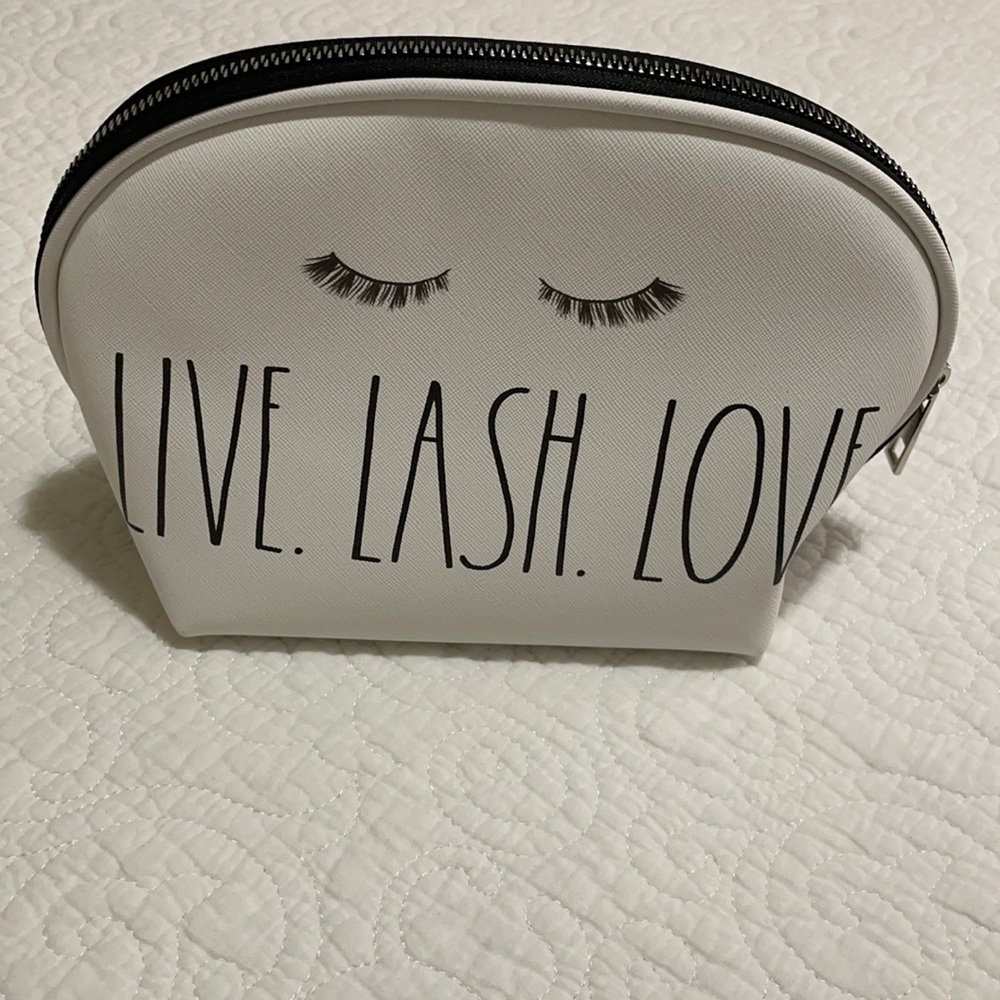 New Rae Dunn cosmetic clutch bag live lash love
